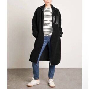NOM MATERNITY teddi long coat In Black Small NWT